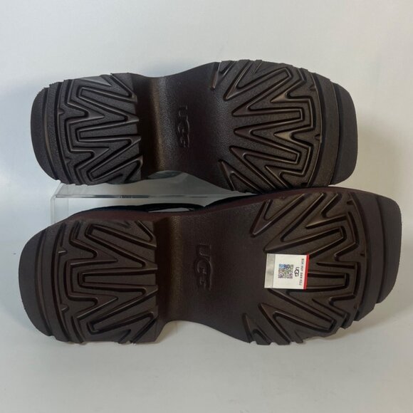 UGG New Heights Ankle Strap Sandals Black Suede Platform Sandals Size 9.5 - Picture 5 of 8